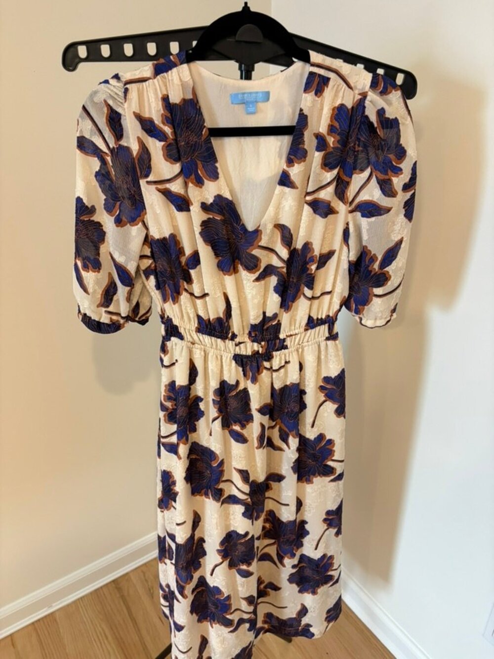 ✨ Draper James RSVP Cream Floral Jacquard Midi Dress